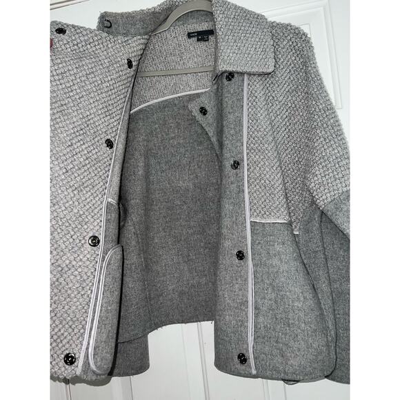 Vince Grey Boucle Blocked Wool Coat - size M - Picture 4 of 7